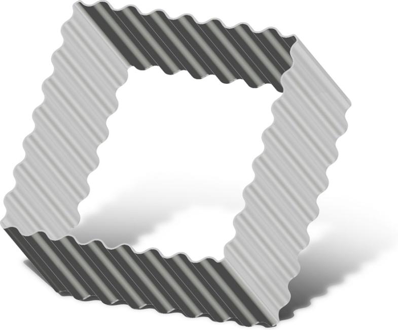 Ausstecher Quadrat gewellt 54 x 54 mm, Edelstahl