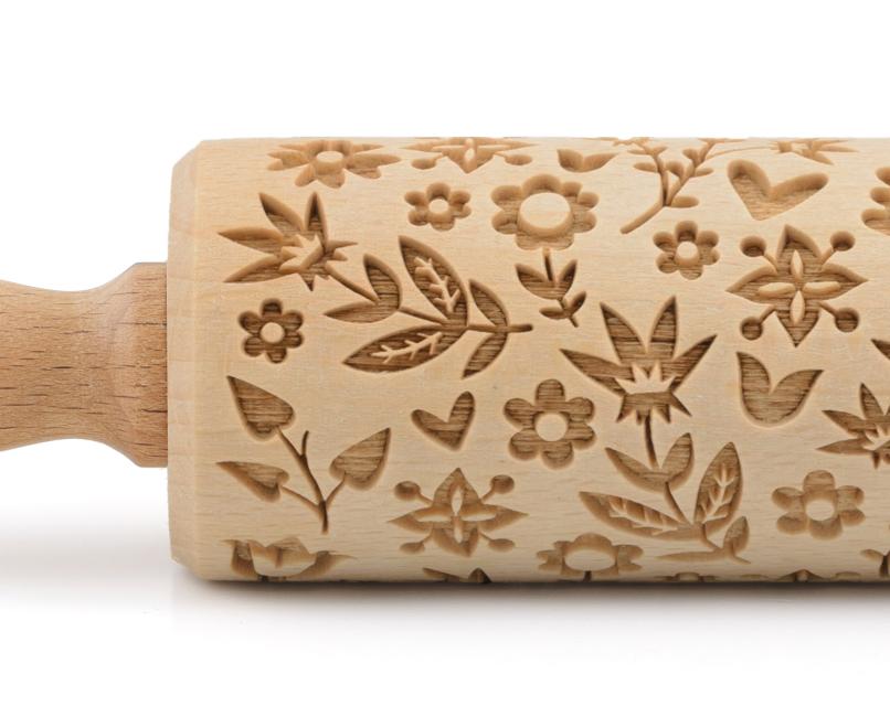Folkroll Motiv-Teigrolle Flower Power