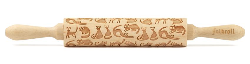 Folkroll Motiv-Teigrolle Katzen